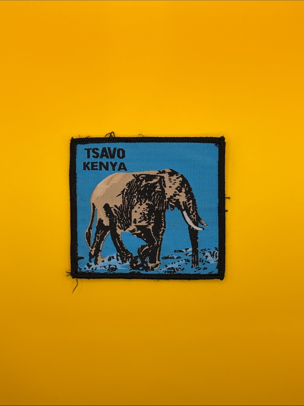 Vintage Tsavo Kenya 🇰🇪 Elephant 🐘 Square Sew on Patch